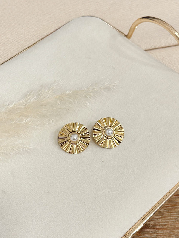 Aros Dorado Sol de Perla