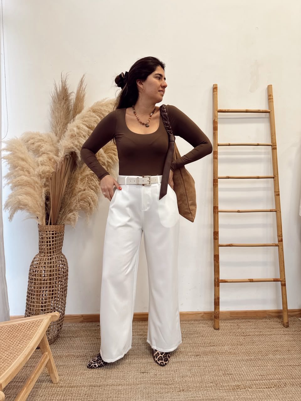 Pantalon Tela Con Bolsillos