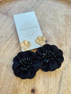 Aros Flor Tela Negro
