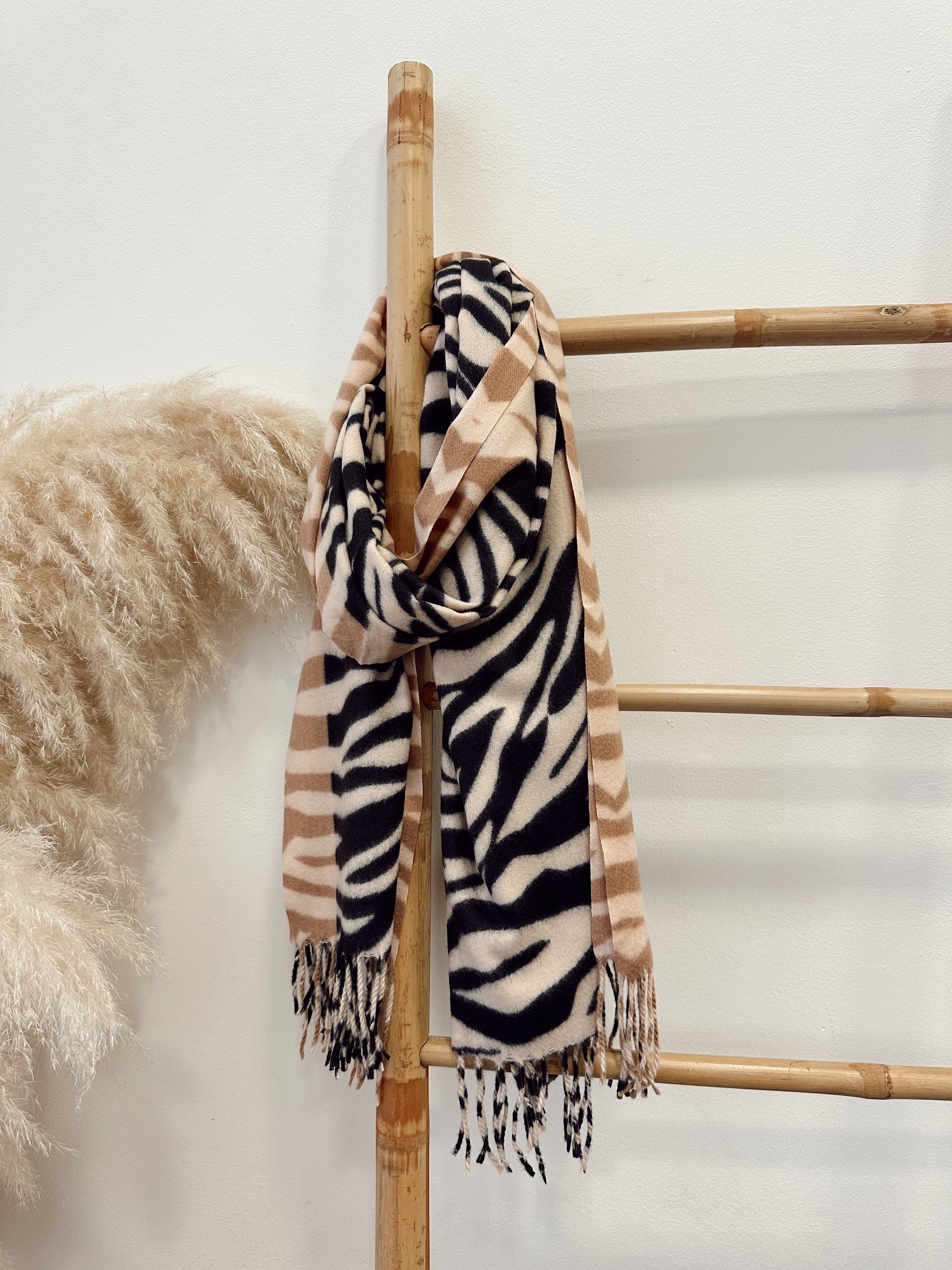 Bufanda cashmere Cebra Beige*