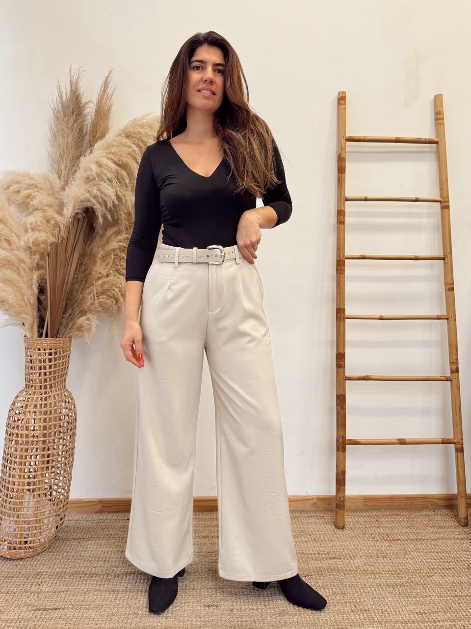 Pantalon Tela Con Pinzas
