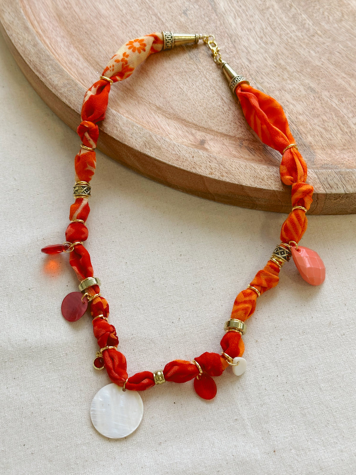 Collar Tela Naranja