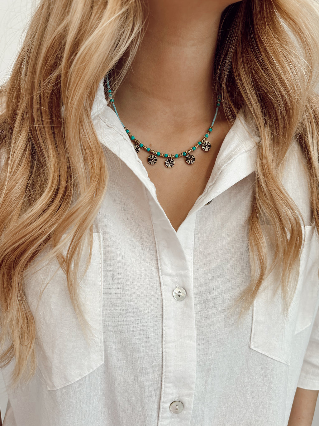 Collar India Turquesa