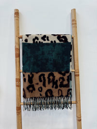 Bufanda Cashmere Print Verde Camel