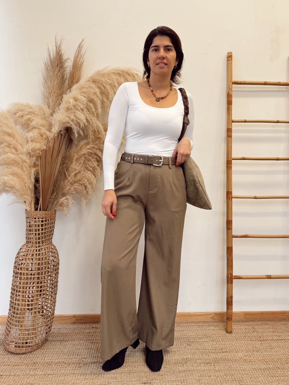 Pantalon Tela Con Pinzas