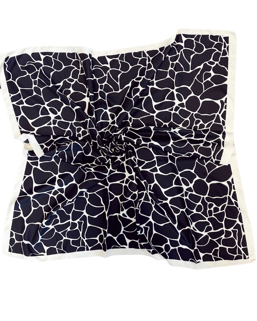 Pañuelo Seda Negro Crema