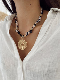 Collar Tela Negro Beige