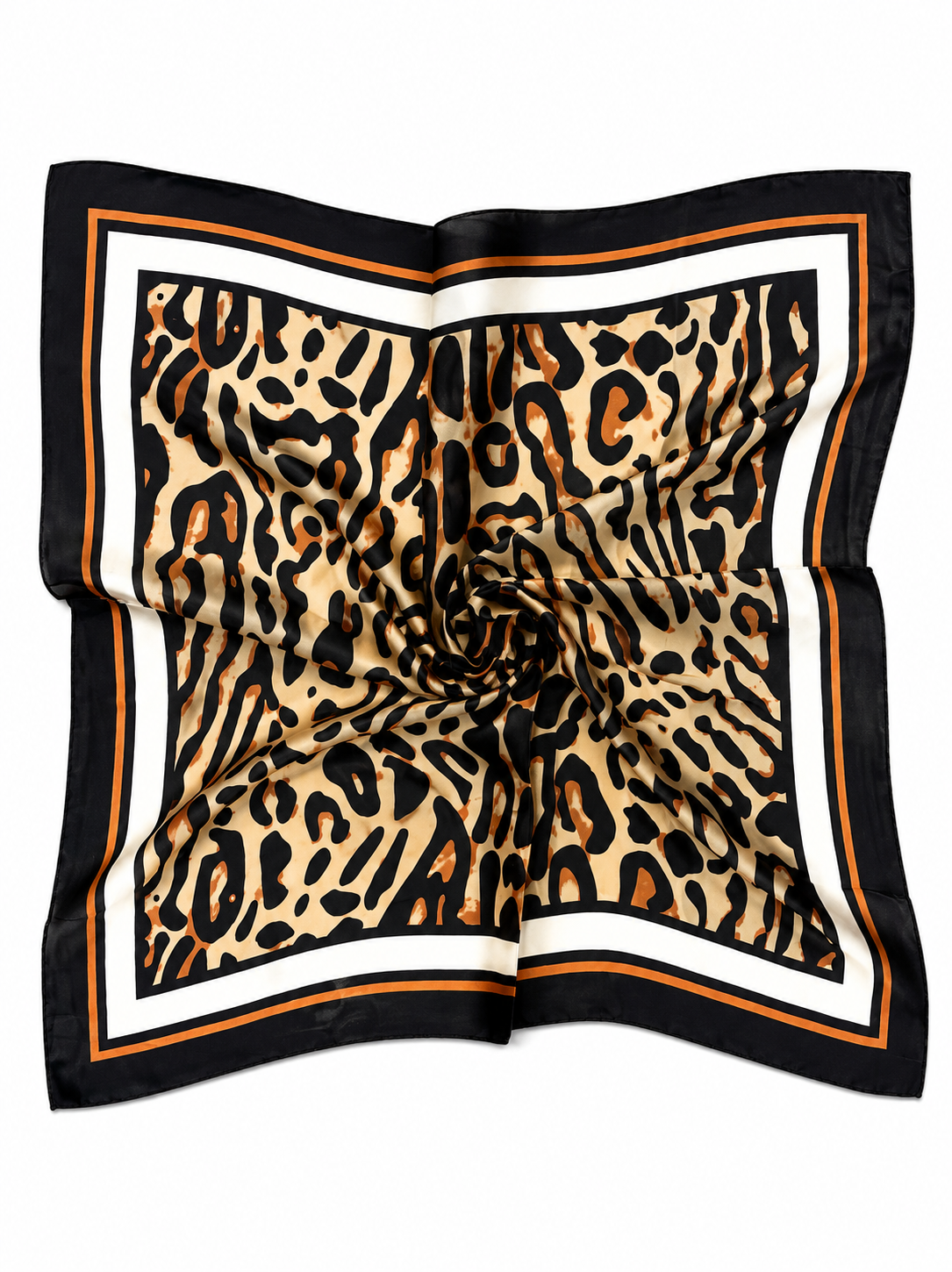 Pañuelo Print Beige Borde Crema