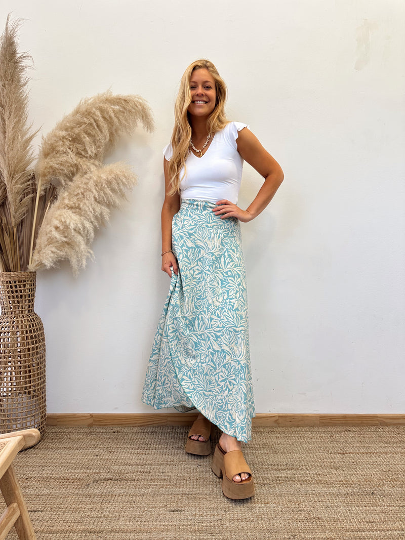 Falda Envolvente Celeste Beige