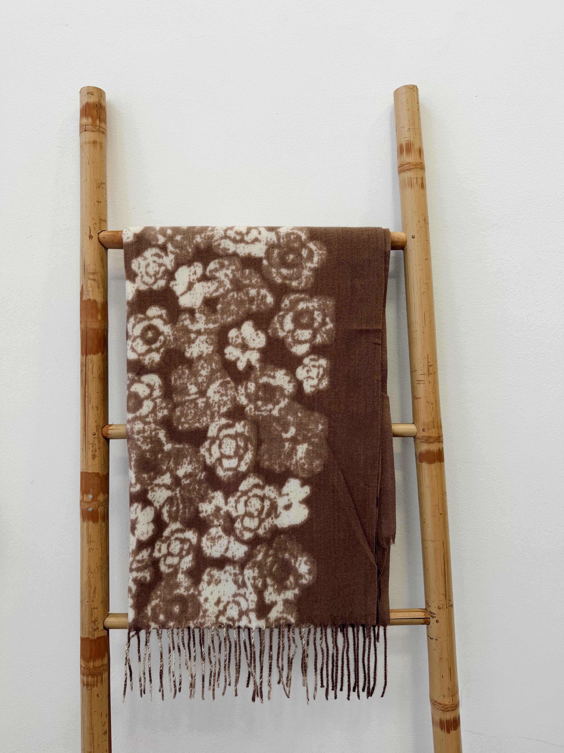 Bufanda Cashmere Camel Flores