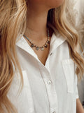 Collar India Celeste Blanco