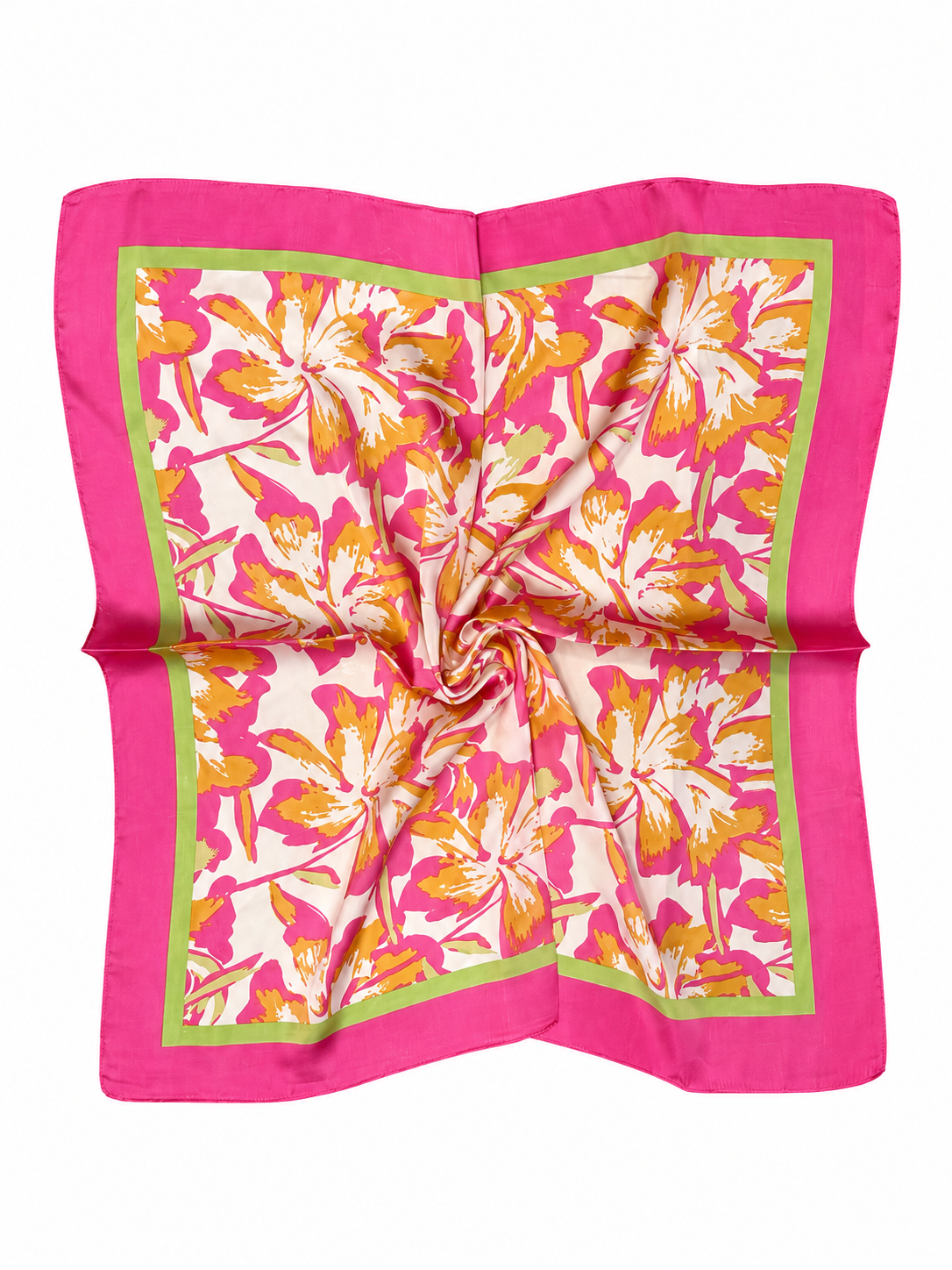 Pañuelo Flores Fucsia Naranjo