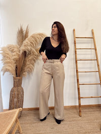 Pantalon Tela Con Bolsillos