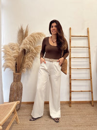 Pantalon Tela Con Bolsillos
