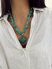 Collar Turquesa Plateado