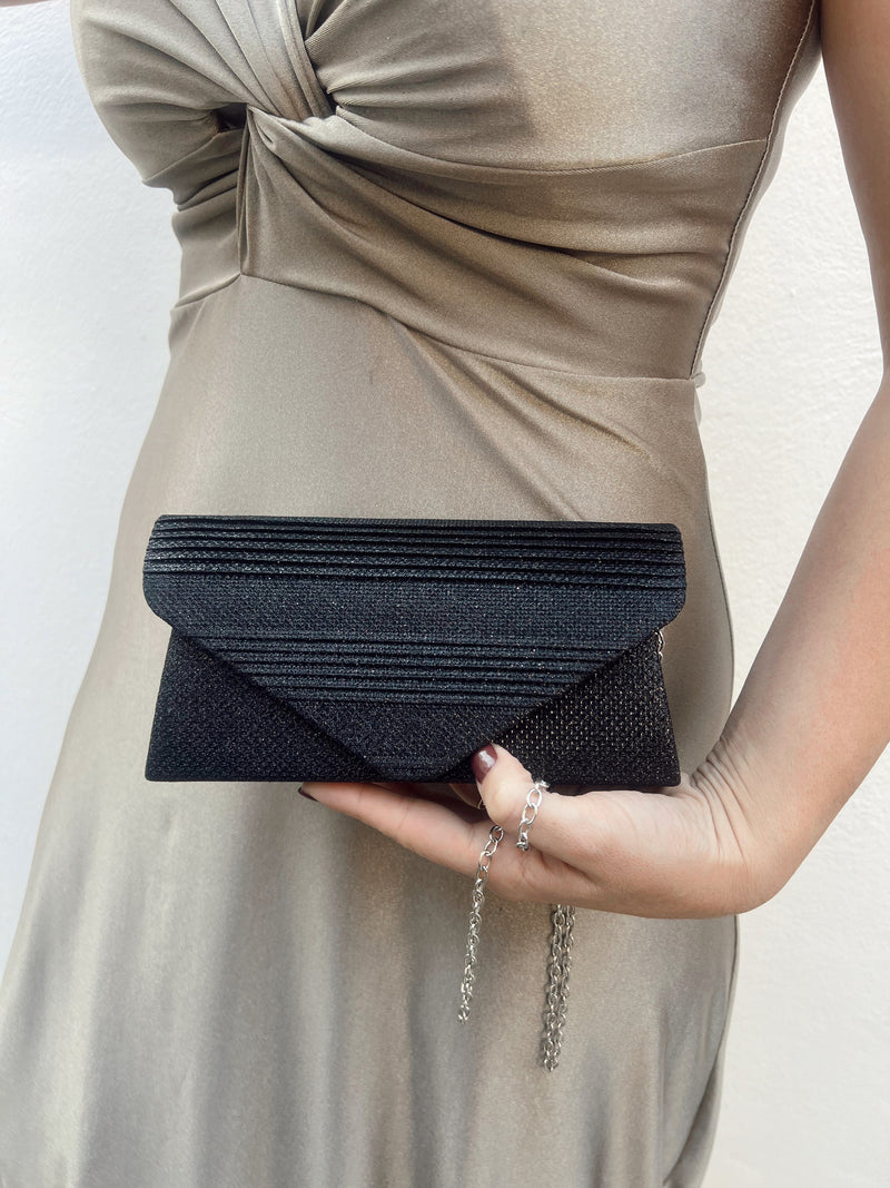 Cartera Fiesta Negro Lineas