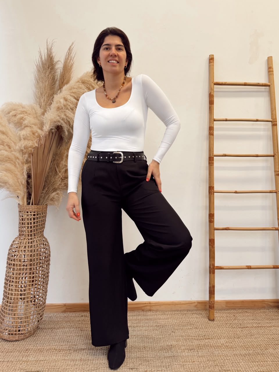 Pantalon Tela Con Pinzas