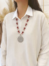 Collar Rojo Plateado