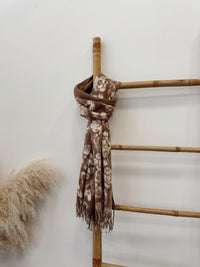 Bufanda Cashmere Camel Flores