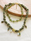 Collar Tela Verde Doble