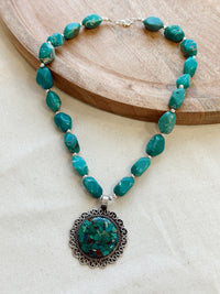 Collar Turquesa Plateado