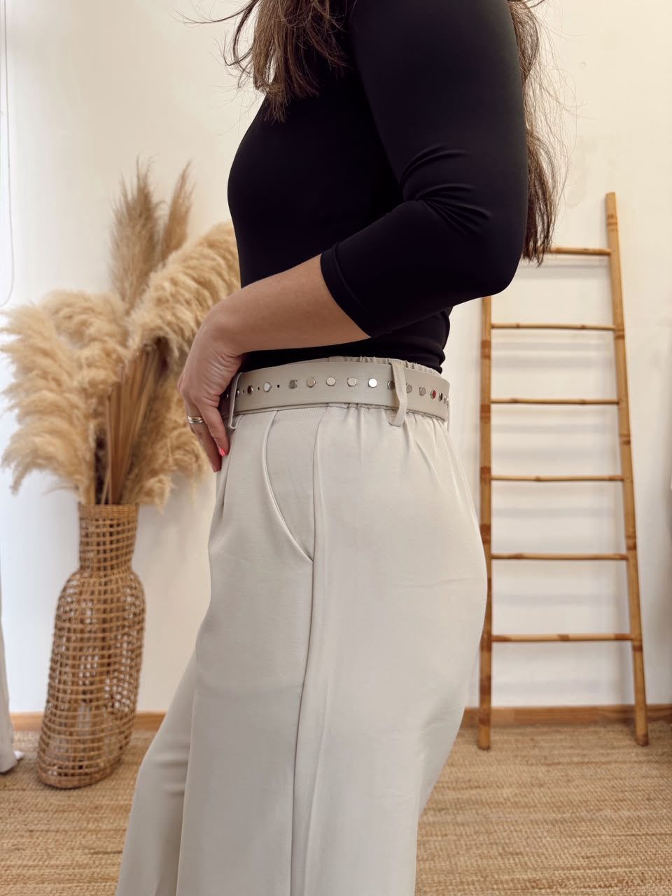 Pantalon Tela Con Pinzas
