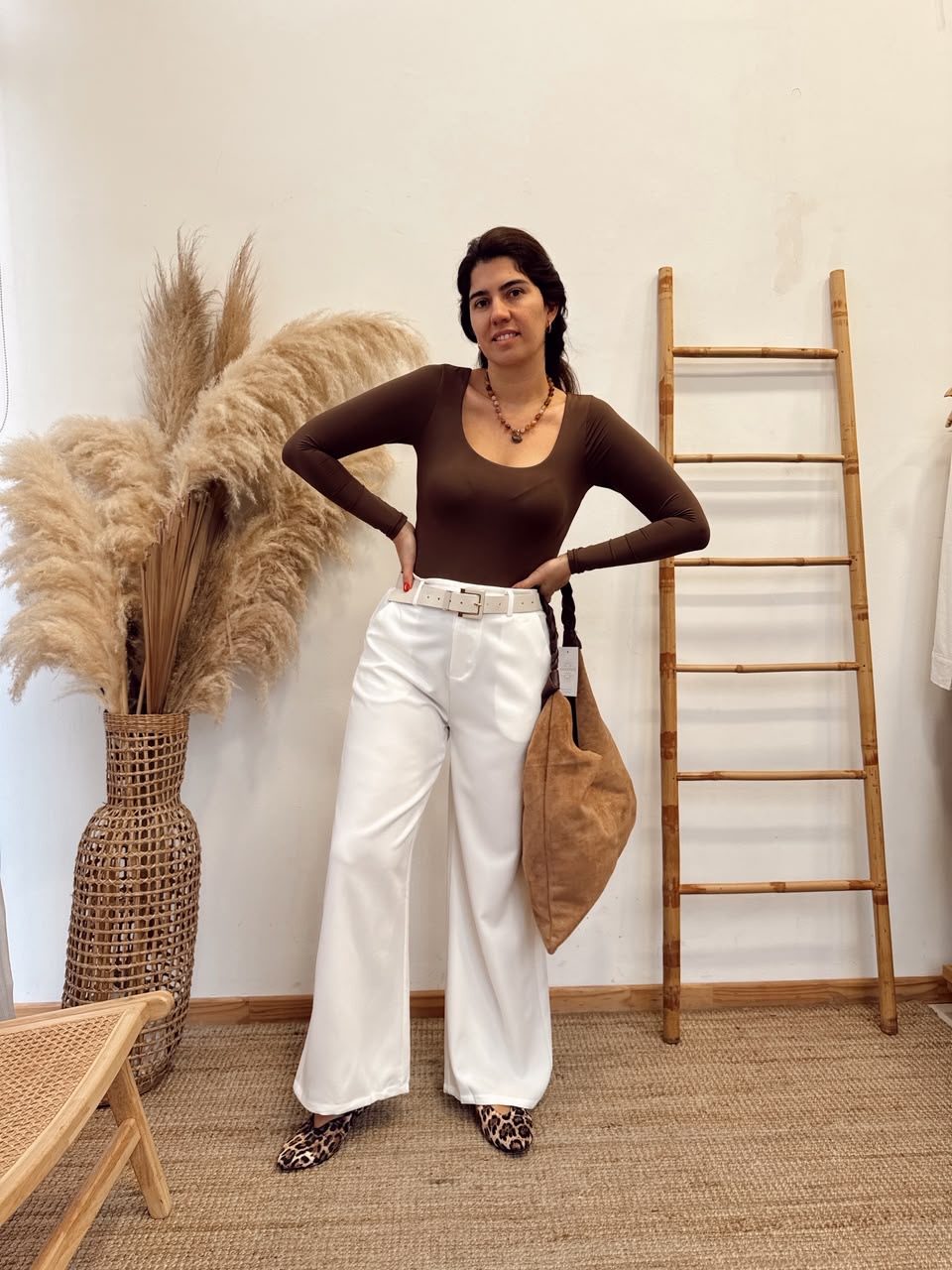 Pantalon Tela Con Bolsillos