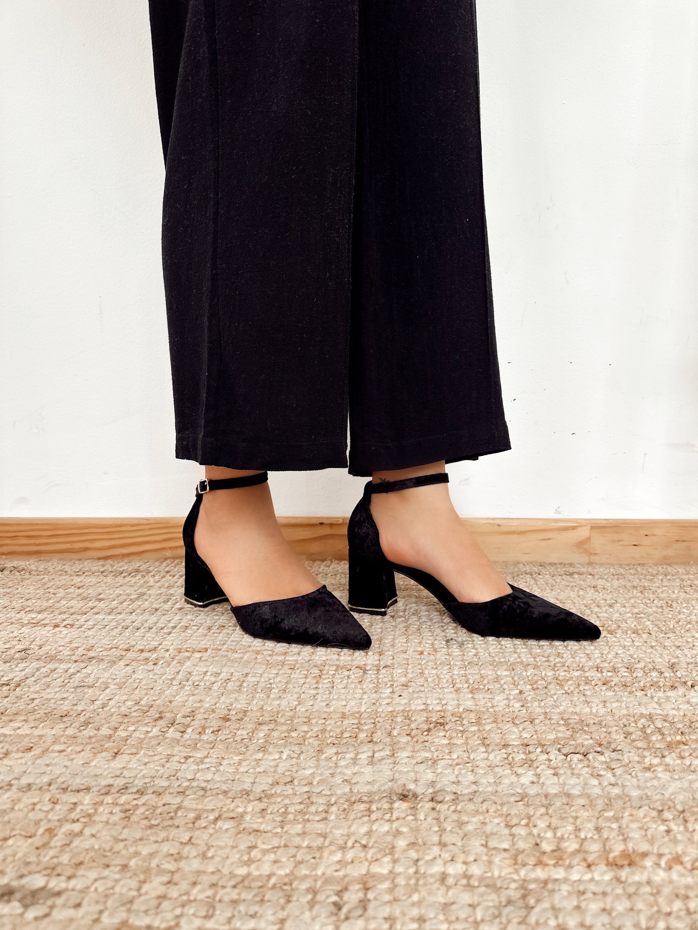 Zapato Terciopelo Negro