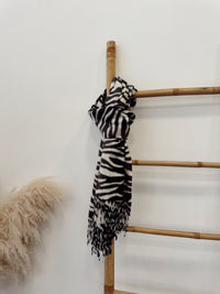 Bufanda Cashmere Cebra Gris