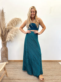 Falda Envolvente Plisada Verde