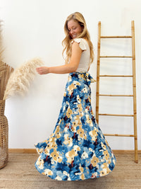 Falda Envolvente Azul Camel