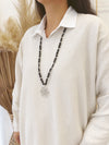 Collar Negro Plateado 3