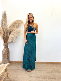 Falda Envolvente Plisada Verde