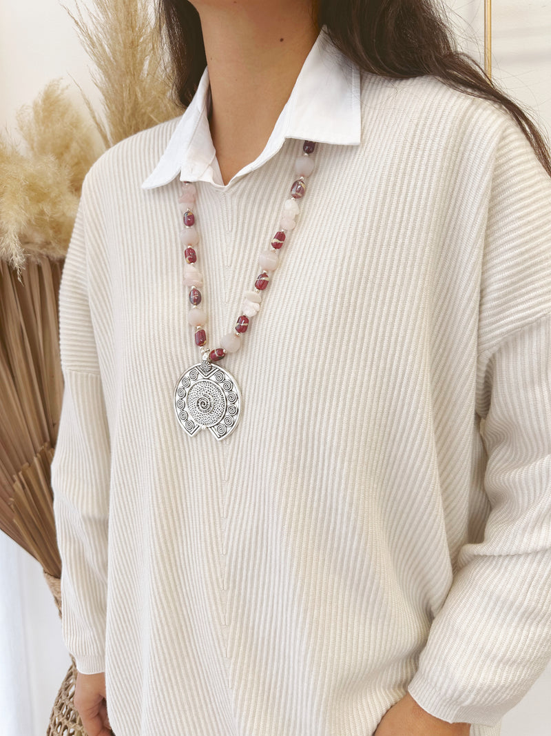 Collar Rosa Rojo