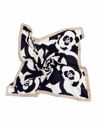 Pañuelo Seda Negro Beige