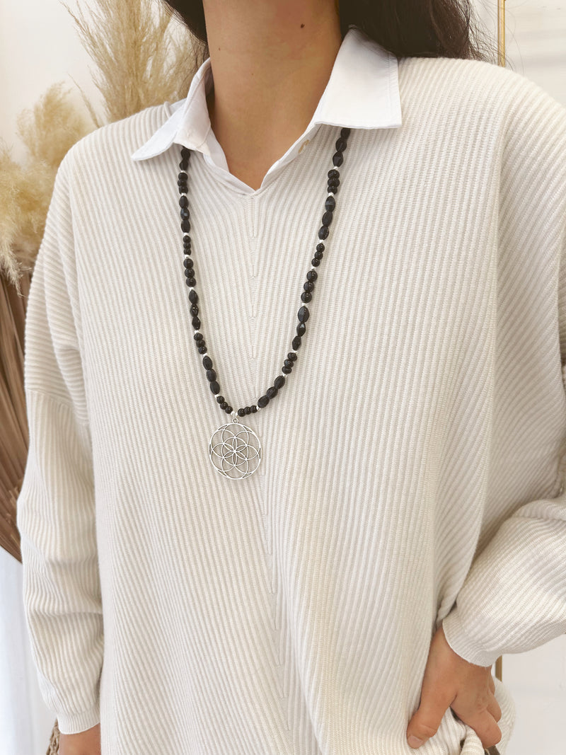 Collar Negro Plateado 1