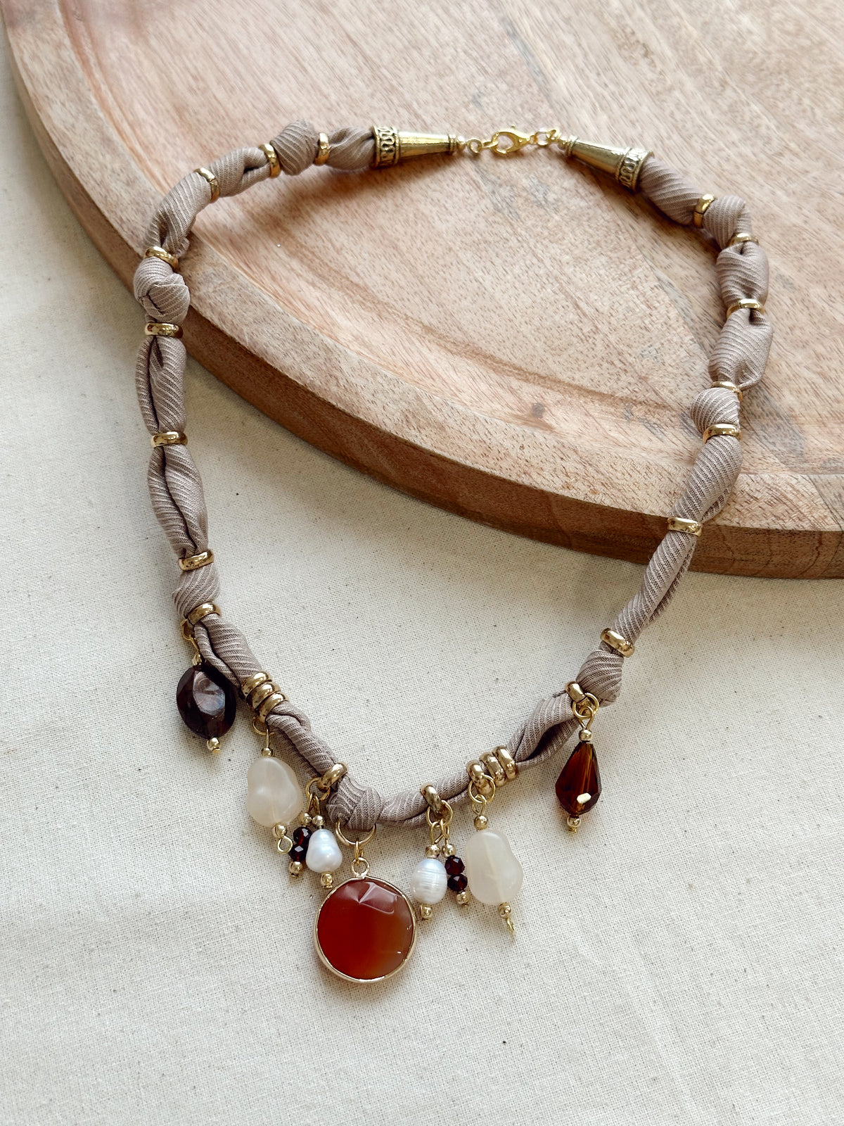 Collar Tela Beige