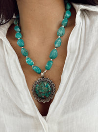 Collar Turquesa Plateado