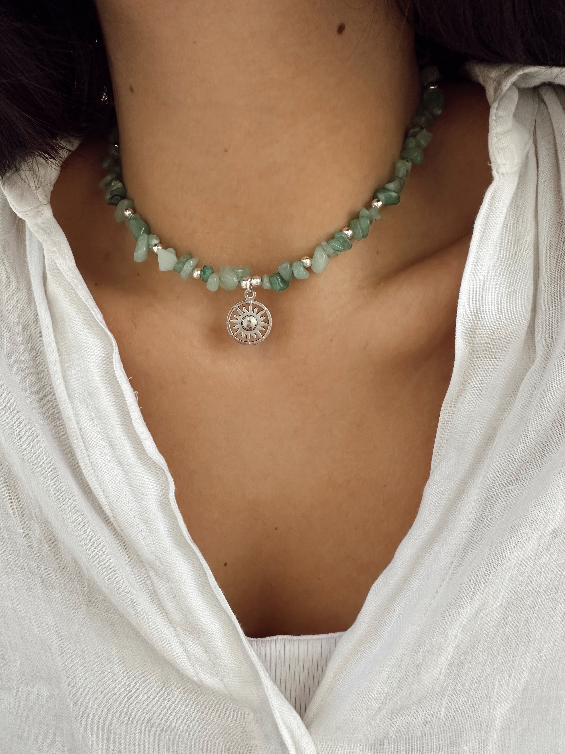 Collar Verde Agua Sol