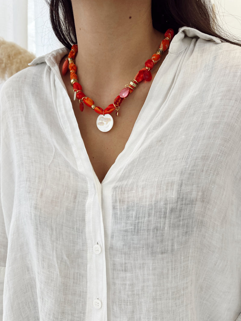 Collar Tela Naranja