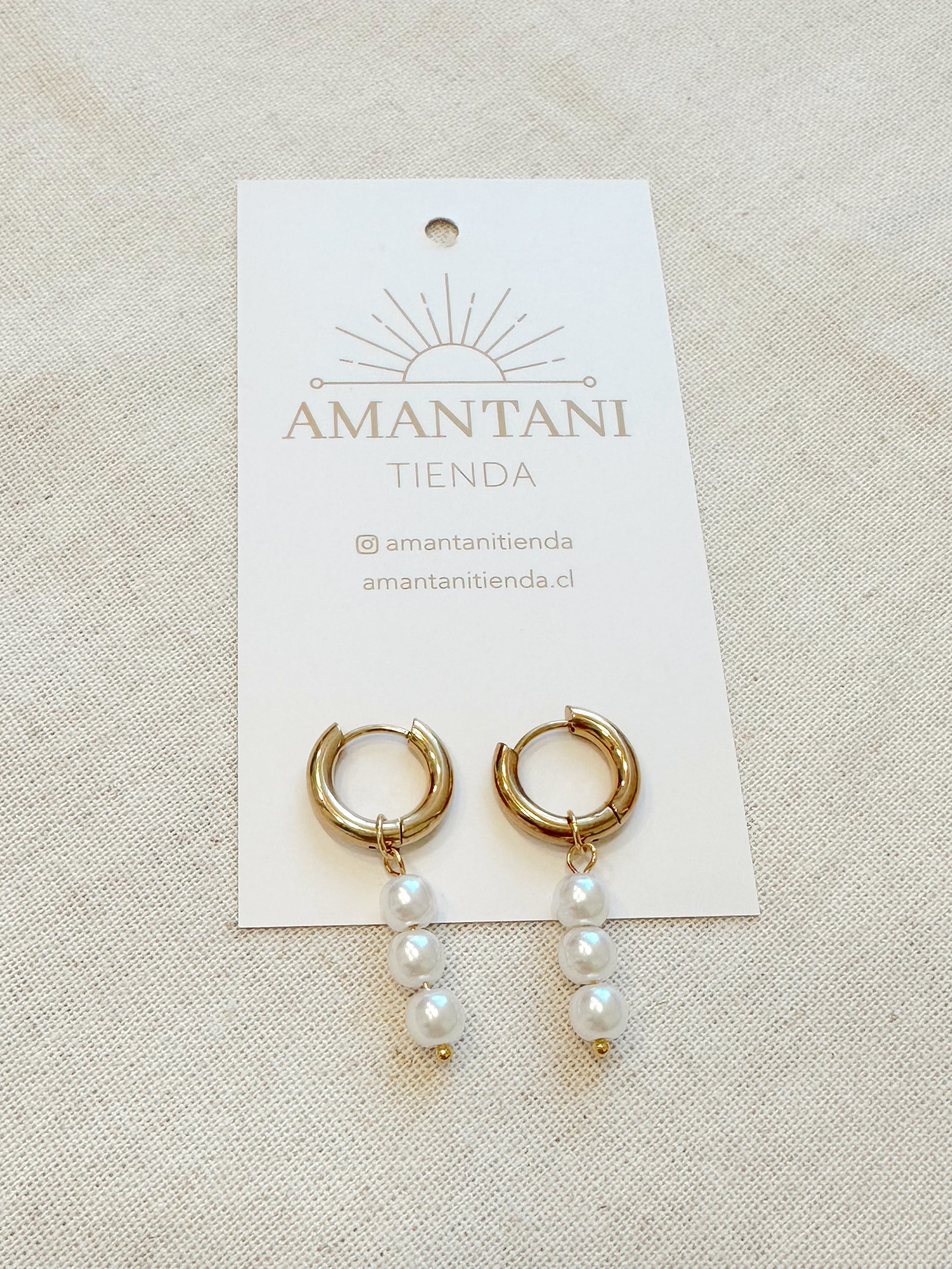 Aros Dorados Perlas