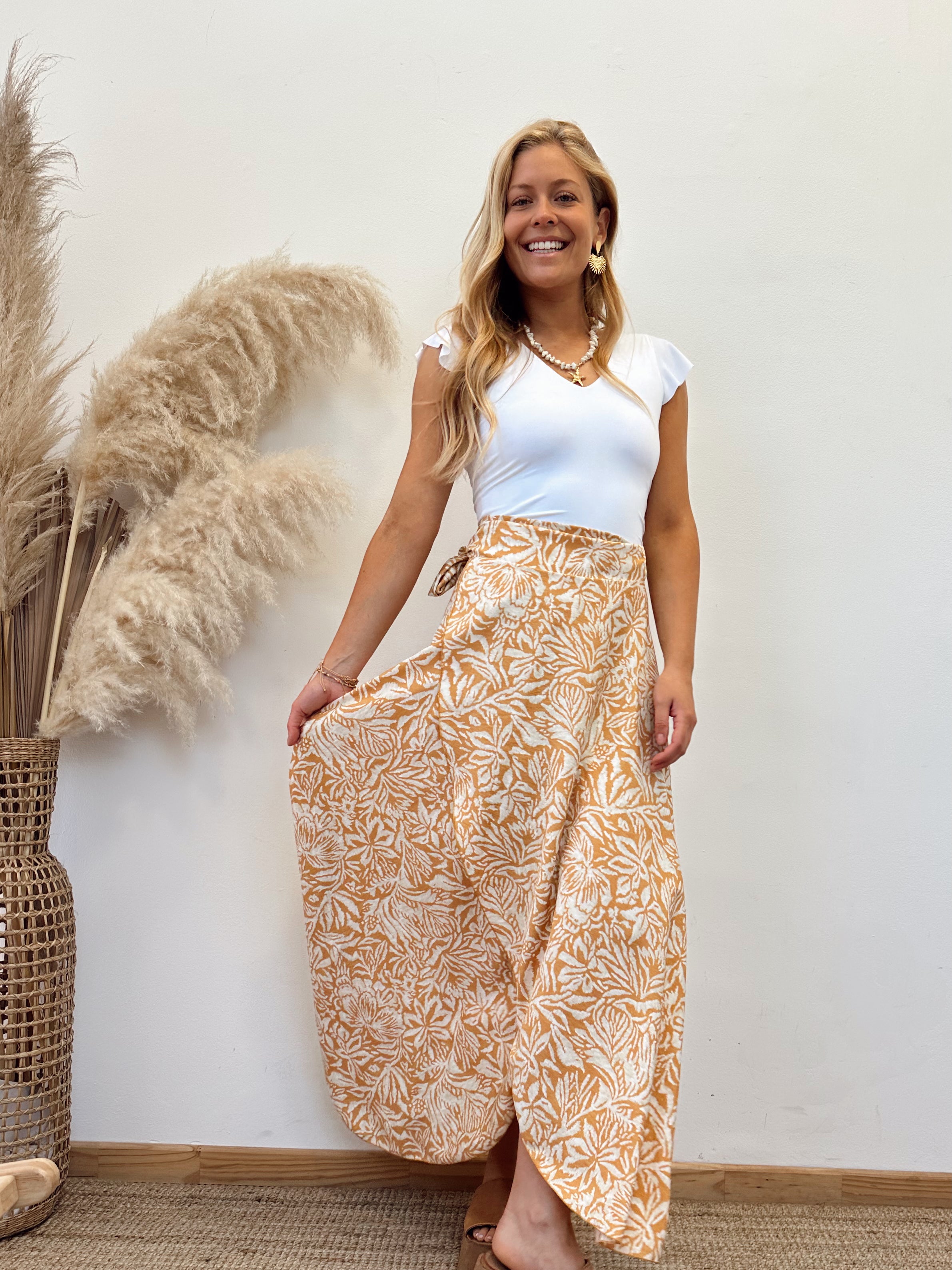 Falda Envolvente Mostaza Beige