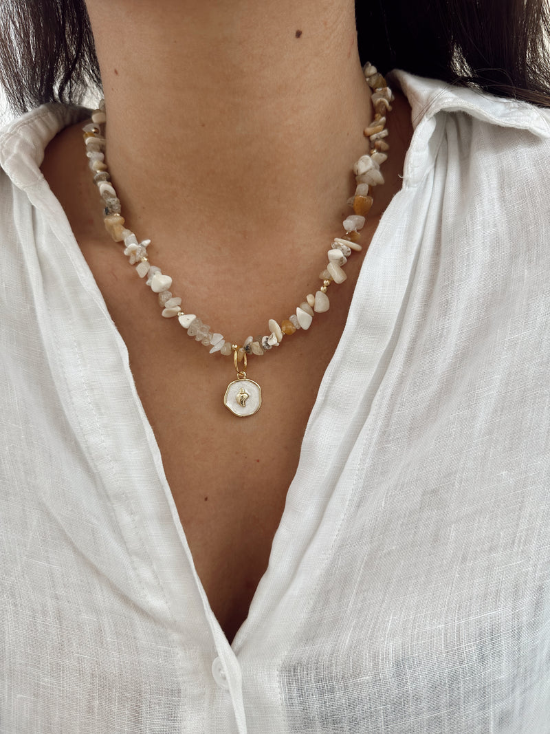 Collar Piedras Beige