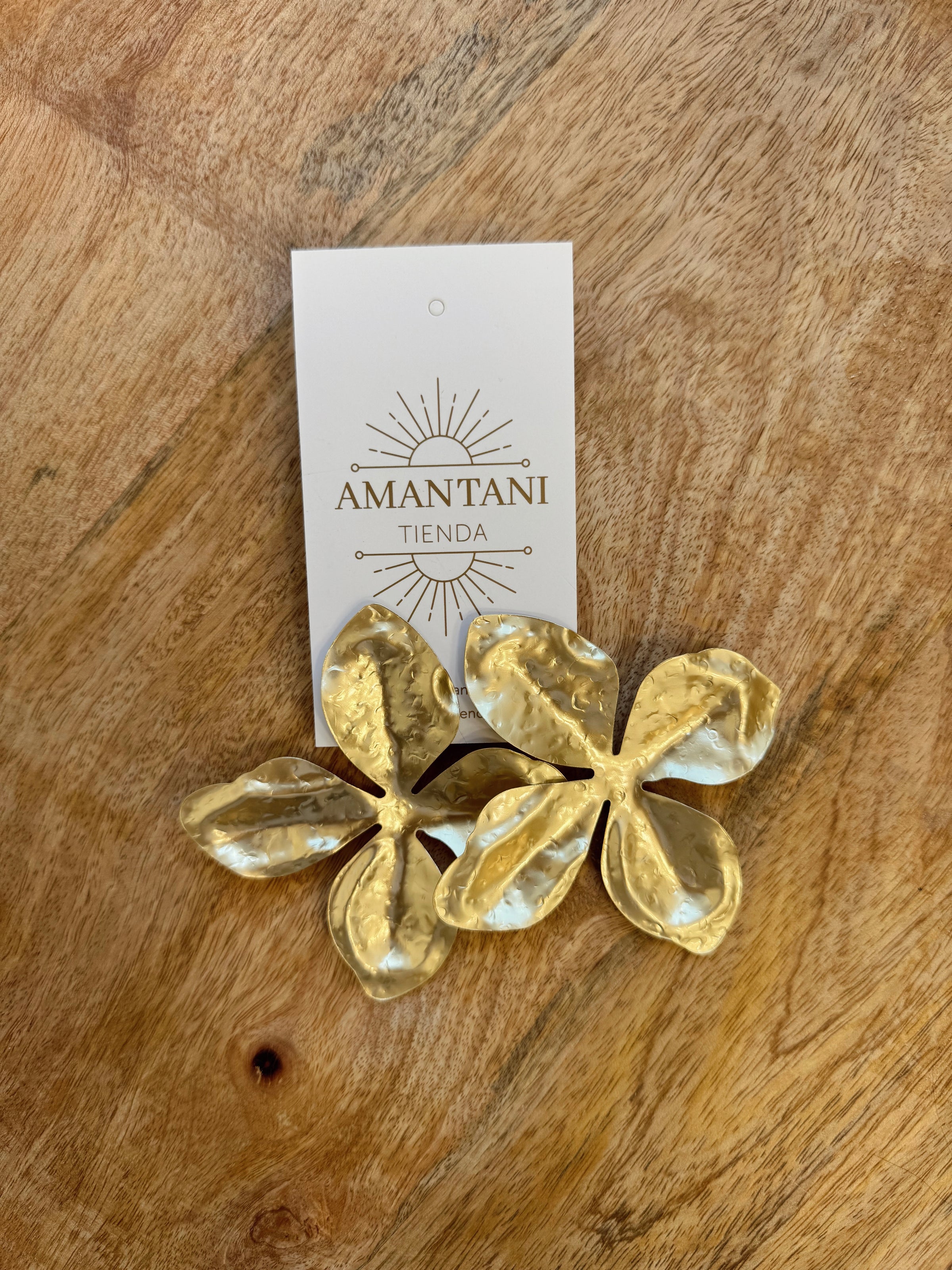 Aros Flor Dorados Grandes