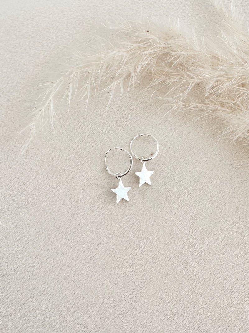 Aro Plata Estrella Colgante 25