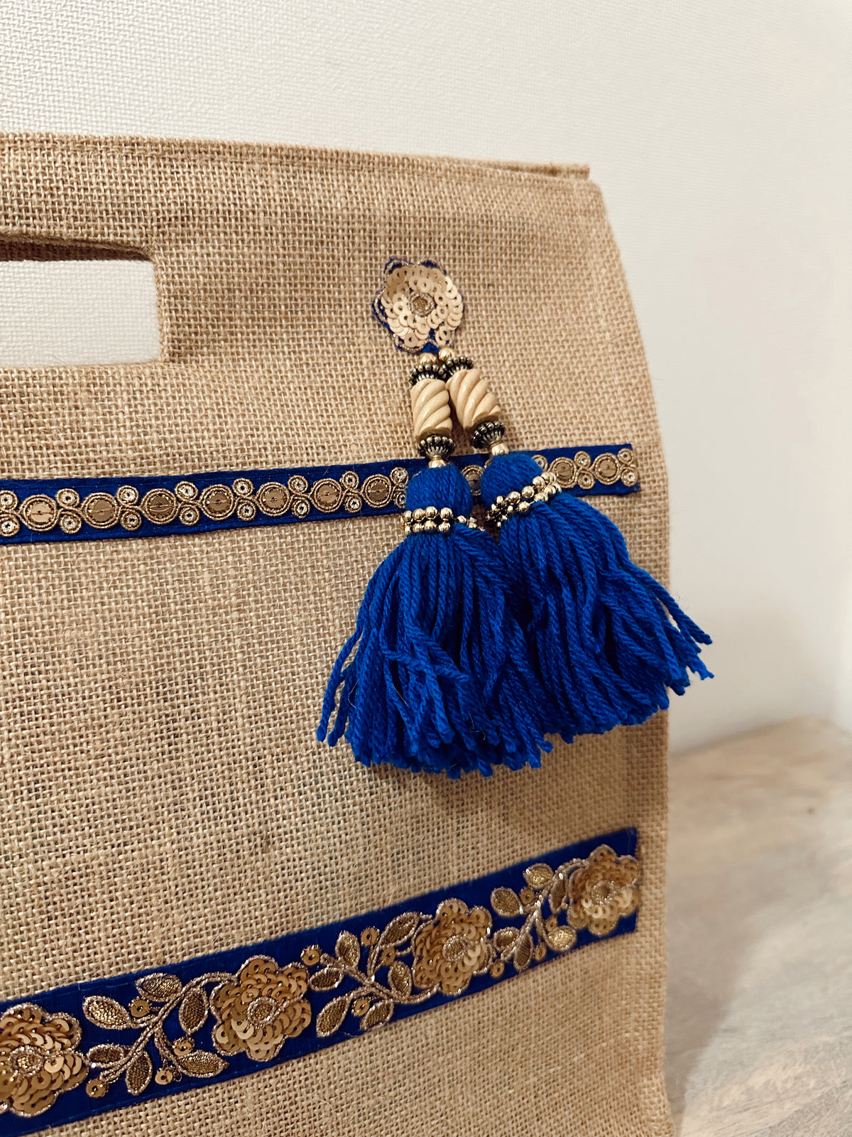 Bolso Azul Pompomes