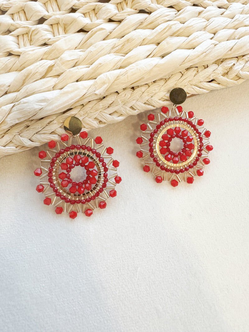 Aros Mostacilla Rojos