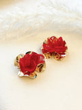 Aros Flor Rojos