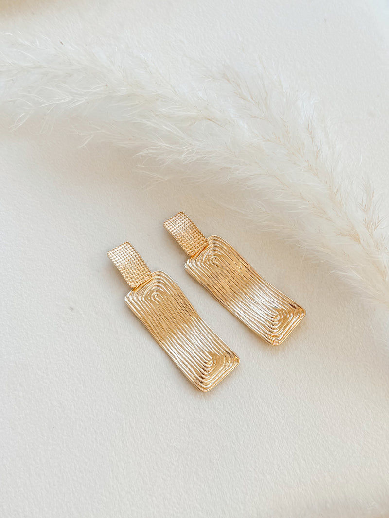 Aros Rectangulo Dorado