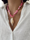 Collar Tela Fucsia Conchita